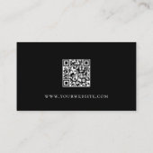 Gitarrenunterricht QR Code Musical Schwarz-weiß Visitenkarte (Rückseite)