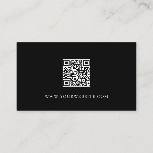 Gitarrenunterricht QR Code Musical Schwarz-weiß Visitenkarte (Rückseite)