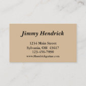 Gitarrenunterricht - Verkauf von Gitarren Visitenkarte (Rückseite)