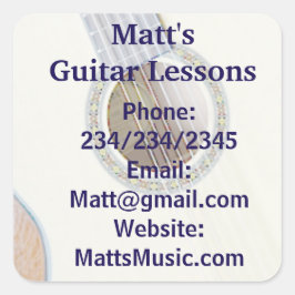 Gitarrenunterricht Werbeaufkleber Quadratischer Aufkleber