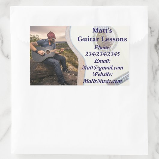 Gitarrenunterricht Werbeaufkleber Rechteckiger Aufkleber (Tasche)