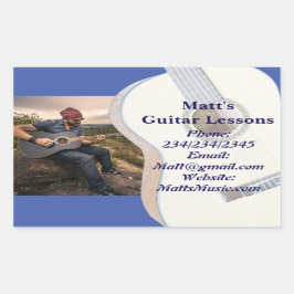 Gitarrenunterricht Werbeaufkleber Rechteckiger Aufkleber