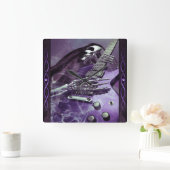 Gitarrenwall-Uhr des Grim Sensenmanns Quadratische Wanduhr (Zuhause)