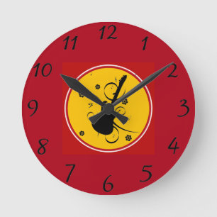 Gitarrenwall-Uhr Runde Wanduhr