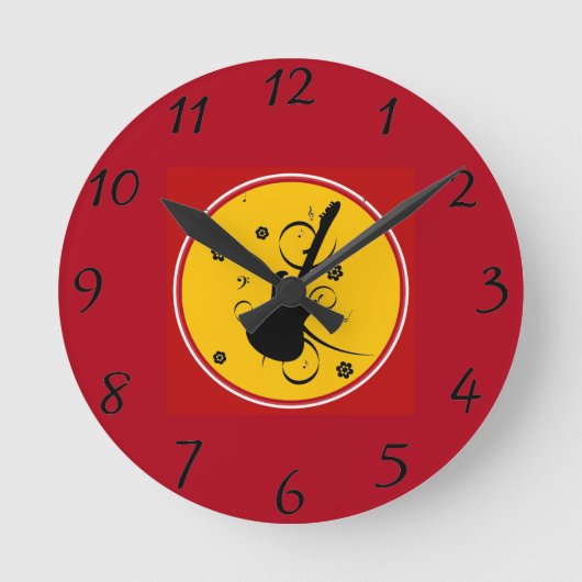 Gitarrenwall-Uhr Runde Wanduhr (Vorderseite)