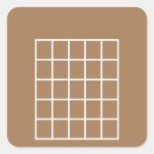 Gitarrenzeichentabelle | Hellbraun/weiß Quadratischer Aufkleber (Vorderseite)