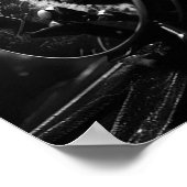 Gitarrist auf Bühne B&W Foto Poster (Ecke)