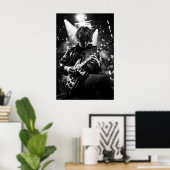 Gitarrist auf Bühne B&W Foto Poster (Heimbüro)
