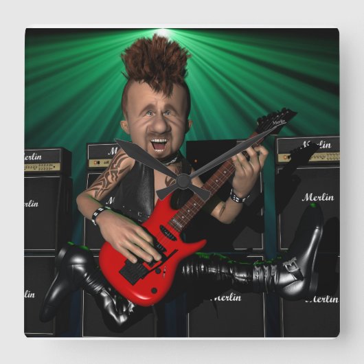 Gitarrist auf der Uhr am Flugplatz (Vorderseite)