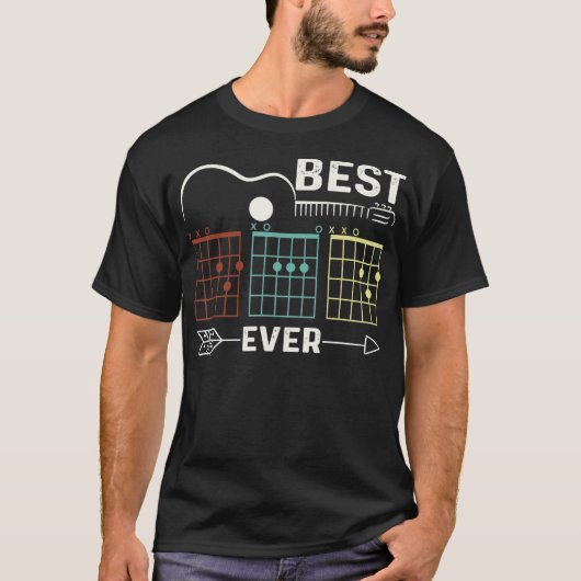 Gitarrist Best Vater Ever Guitar Vater Chord Rock  T-Shirt (Vorderseite)