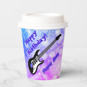 Gitarrist Birthday Paper Cups HAMbWG Pappbecher