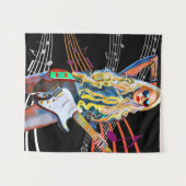 Gitarrist blonde Rocker Abstrakt Frauenmusik Wandteppich (Vorderseite (Horizontal))