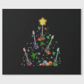 Gitarrist Christmas Tree Guitar Birthday Geschenkpapier (Flach)