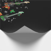 Gitarrist Christmas Tree Guitar Birthday Geschenkpapier (Ecke)