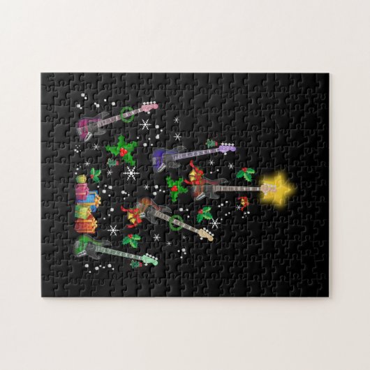 Gitarrist Christmas Tree Guitar Birthday Puzzle (Horizontal)