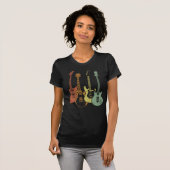 Gitarrist Colorful Musical Instruments Gitarren T-Shirt (Vorne ganz)