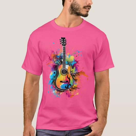 Gitarrist Colorful Splash Parco Tassino T-Shirt (Vorderseite)