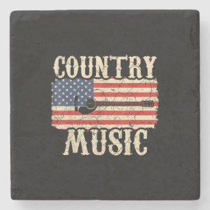 Gitarrist Country Gitarre American Flag Birth Steinuntersetzer