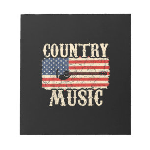 Gitarrist Country-Musik Gitarre Amerikanische Flag Notizblock
