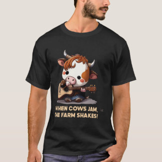 Gitarrist Cow Kawaii Music Gitarrist T-Shirt