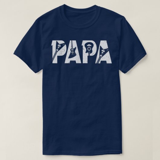 Gitarrist Daddy Funny Papa Music Guitar Fathers Da T-Shirt (Design vorne)