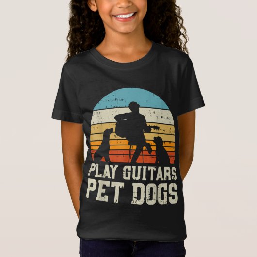 Gitarrist Dog Retro Music Gitarrist Animal T-Shirt (Vorderseite)