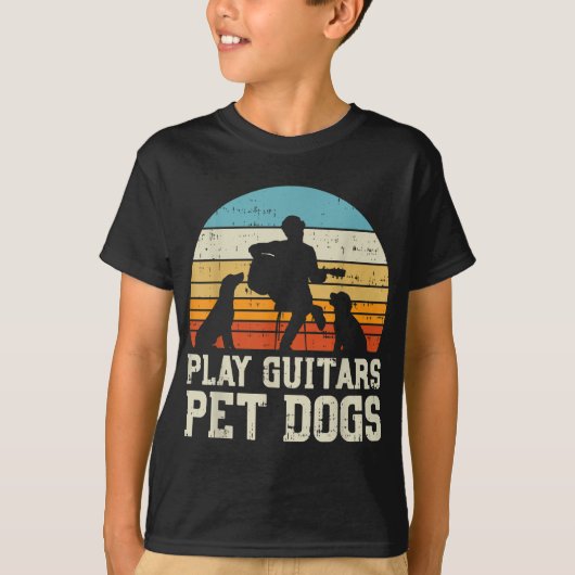 Gitarrist Dog Retro Music Gitarrist Animal T-Shirt (Vorderseite)