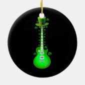 Gitarrist Electric Guitar Leprechaun St Patrick's Keramik Ornament (Hinten)