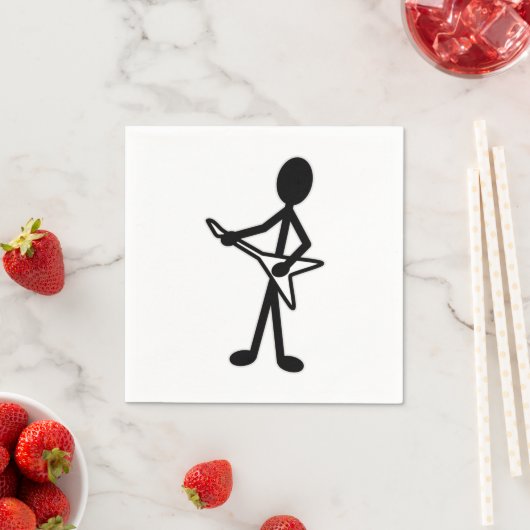 Gitarrist Flying V Strichmännchen Serviette (Beispiel)