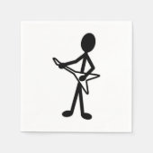 Gitarrist Flying V Strichmännchen Serviette (Vorderseite)