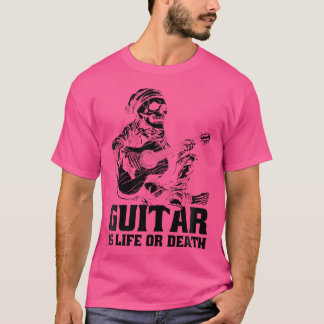 Gitarrist-Frauen-Skelett - Instrumentenakustisches T-Shirt