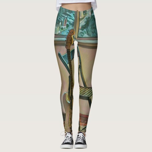 Gitarrist Geburtstagsgeschenk Leggings (Vorderseite)