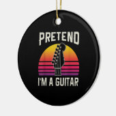 Gitarrist gibt vor, ich sei eine Gitarre Geburtsta Keramik Ornament (Links)