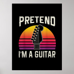 Gitarrist gibt vor, ich sei eine Gitarre Geburtsta Poster