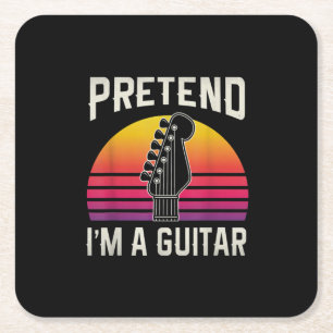 Gitarrist gibt vor, ich sei eine Gitarre Geburtsta Rechteckiger Pappuntersetzer
