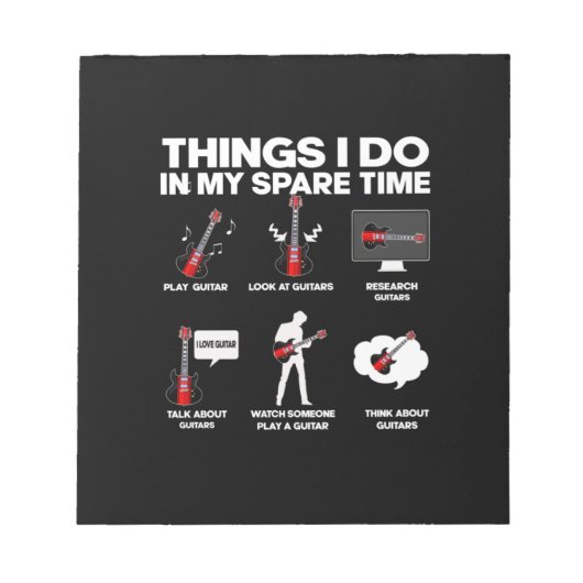 Gitarrist Gitarre Addicdicdicted Gitarrist Music B Notizblock (Vorderseite)