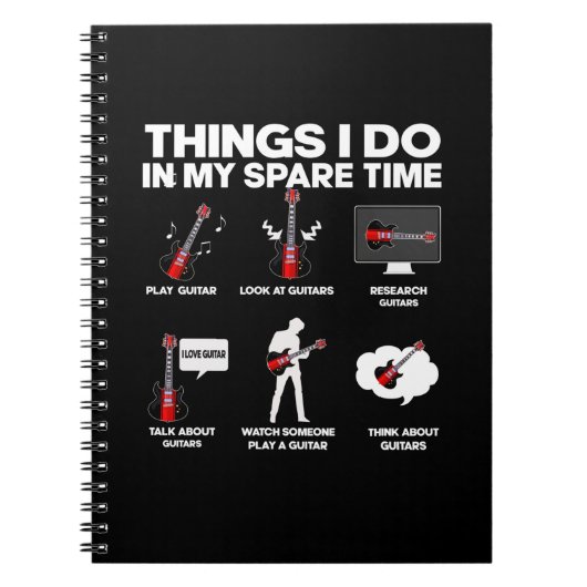 Gitarrist Gitarre Addicdicdicted Gitarrist Music B Notizblock (Vorderseite)