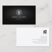 Gitarrist Gitarre Icon Brushed Metal Musician Visitenkarte (Vorne/Hinten)