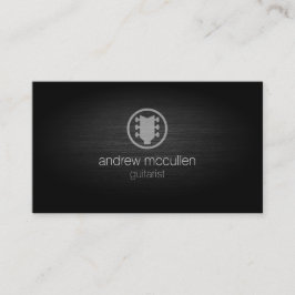 Gitarrist Gitarre Icon Brushed Metal Musician Visitenkarte