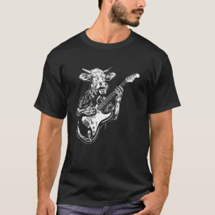 Gitarrist Gitarre - Kuh Landwirt Züchter Shorthorn T-Shirt