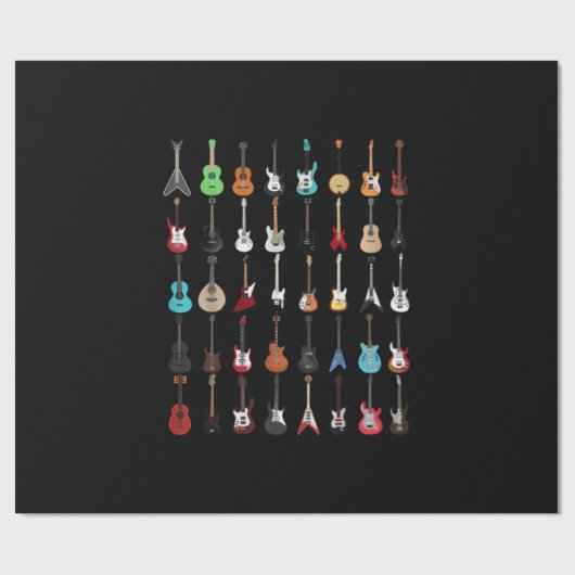 Gitarrist Gitarre Musical Instrument Rock and Roll Geschenkpapier (Flach)