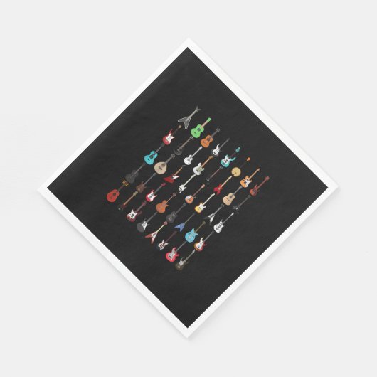 Gitarrist Gitarre Musical Instrument Rock and Roll Serviette (Ecke)