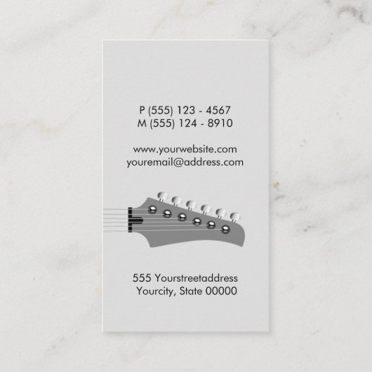 Gitarrist Gitarrist Musiker Visitenkarte (Rückseite)