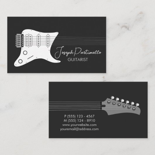 Gitarrist Gitarrist Musiker Visitenkarte (Vorne/Hinten)