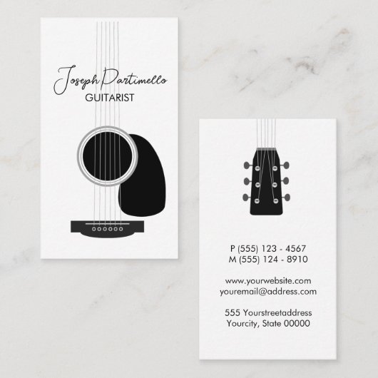 Gitarrist Gitarrist Musiker Visitenkarte (Vorne/Hinten)