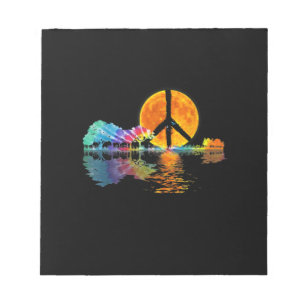 Gitarrist Guitar Lake Shadow Peace Liebe Guitar Notizblock