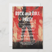 Gitarrist Illustration Rock and Roll Party Einladung (Vorderseite)