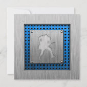 Gitarrist im Metallaussehen Einladung (Rückseite)