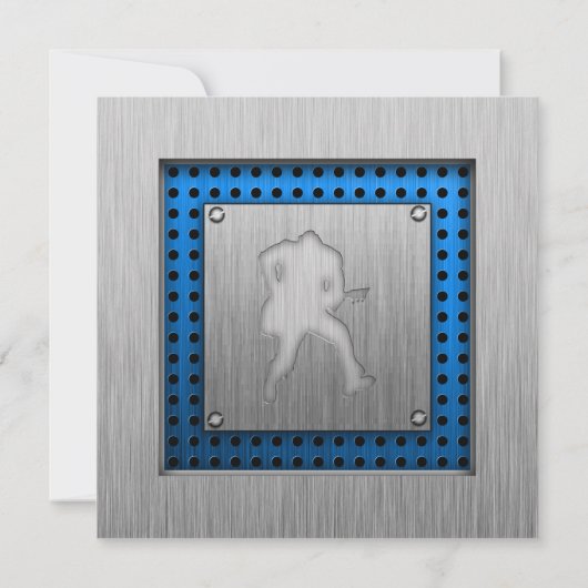 Gitarrist im Metallaussehen Einladung (Rückseite)