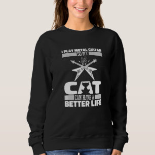 Gitarrist Katze Elektrische Metal Gitarre Sweatshirt